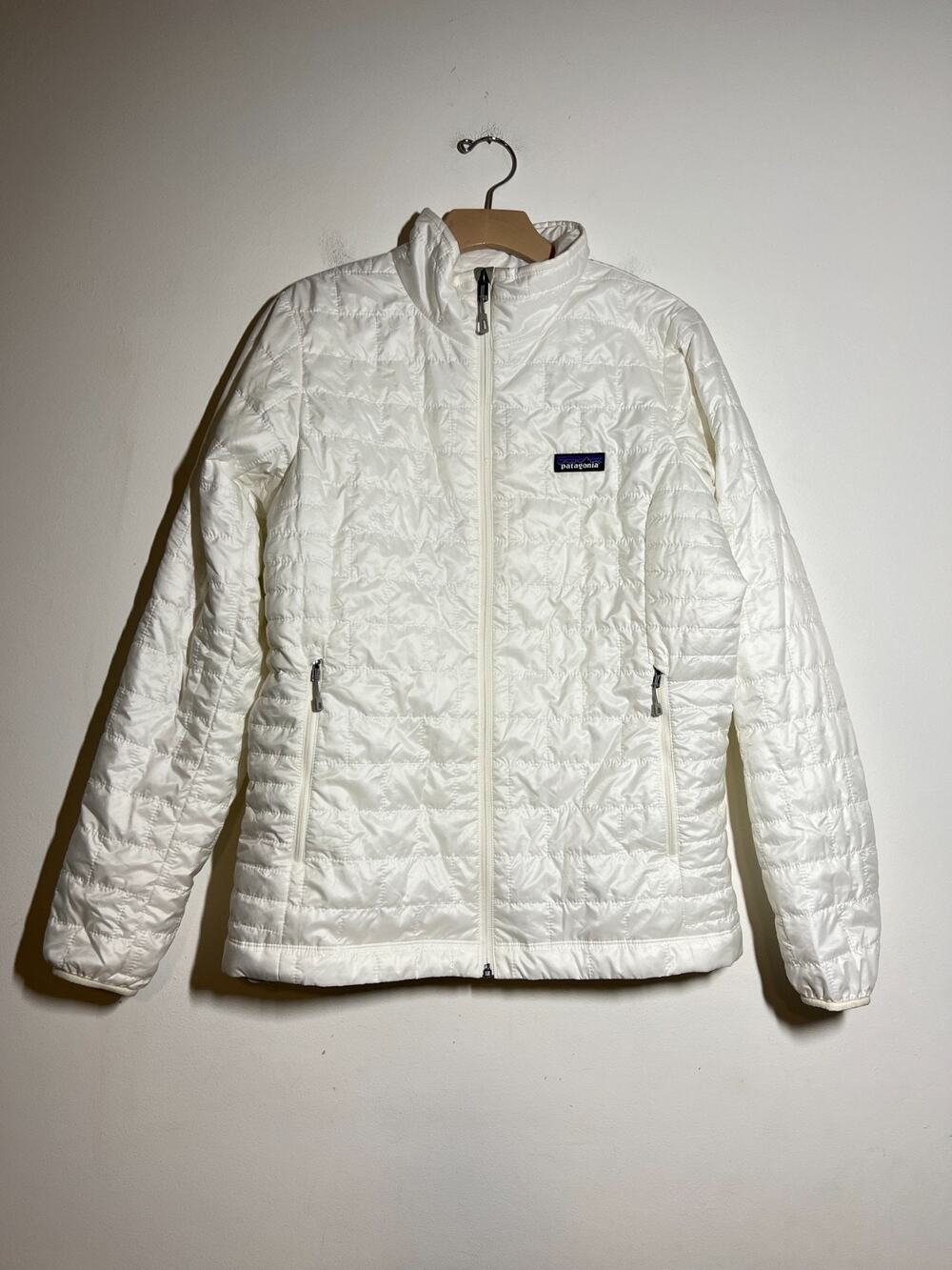 Patagonia Women's EUC Birch White Nano Puff Full Zip Insulated Jacket Size L